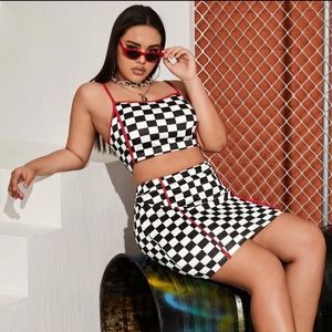 Checker Cami & Skirt Set